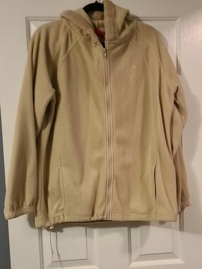 Zoey & Beth Tan Fleece Zip-Up Hooded Jacket Women's XL